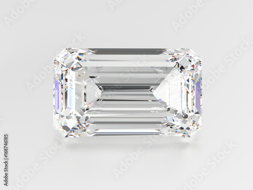 3D illustration emerald diamond stone