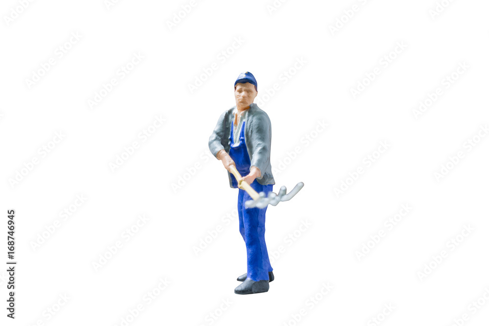 Miniature people worker construction concept on isolate white background with clipping path Miniature people worker construction concept on isolate white background with clipping path