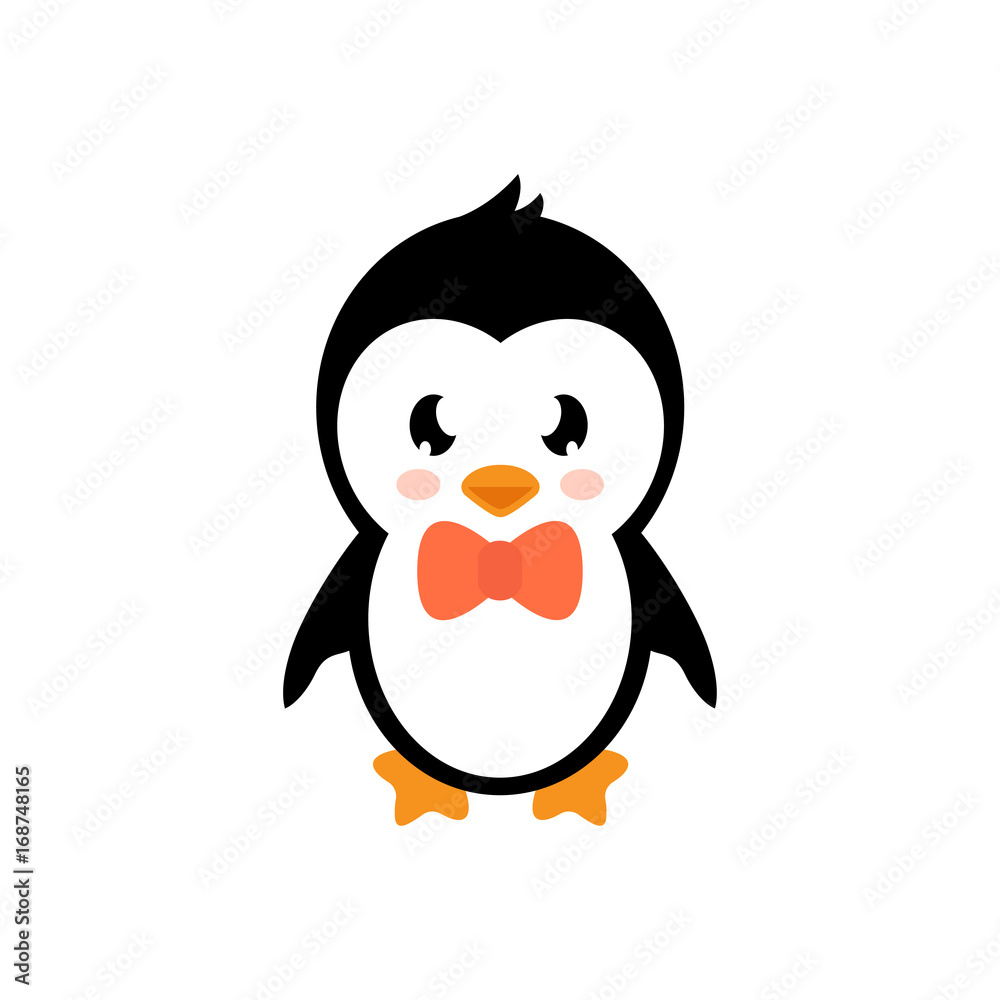 cartoon penguin with tie