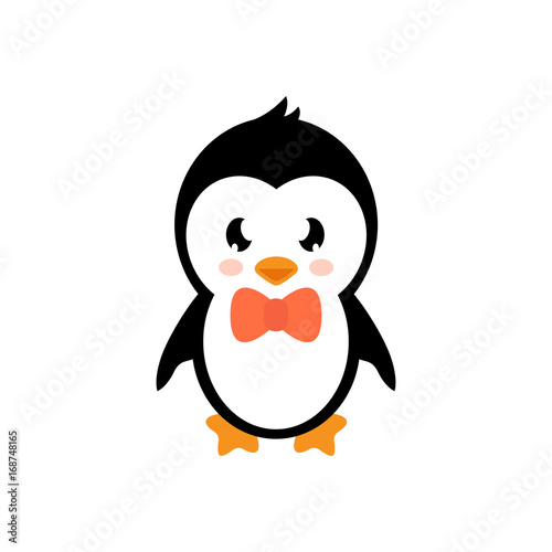 cartoon penguin with tie
