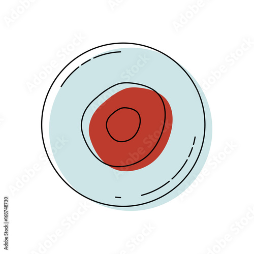watercolor painted silhouette of of front view ovum