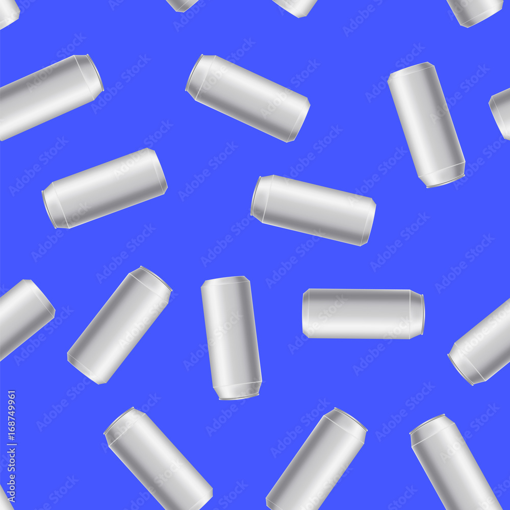 Silver Drink Can Seamless Pattern Silver Drink Can Seamless Pattern