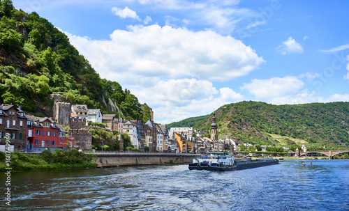 City of Cochem with "Reichsburg Castle" in wine growing area of Moselle / Valley of Moselle in germany