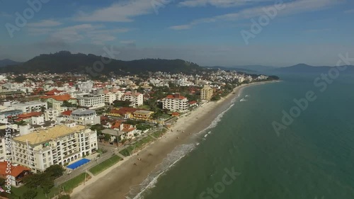 Aerial view Canavieiras beach, Florianopolis. July, 2017  photo