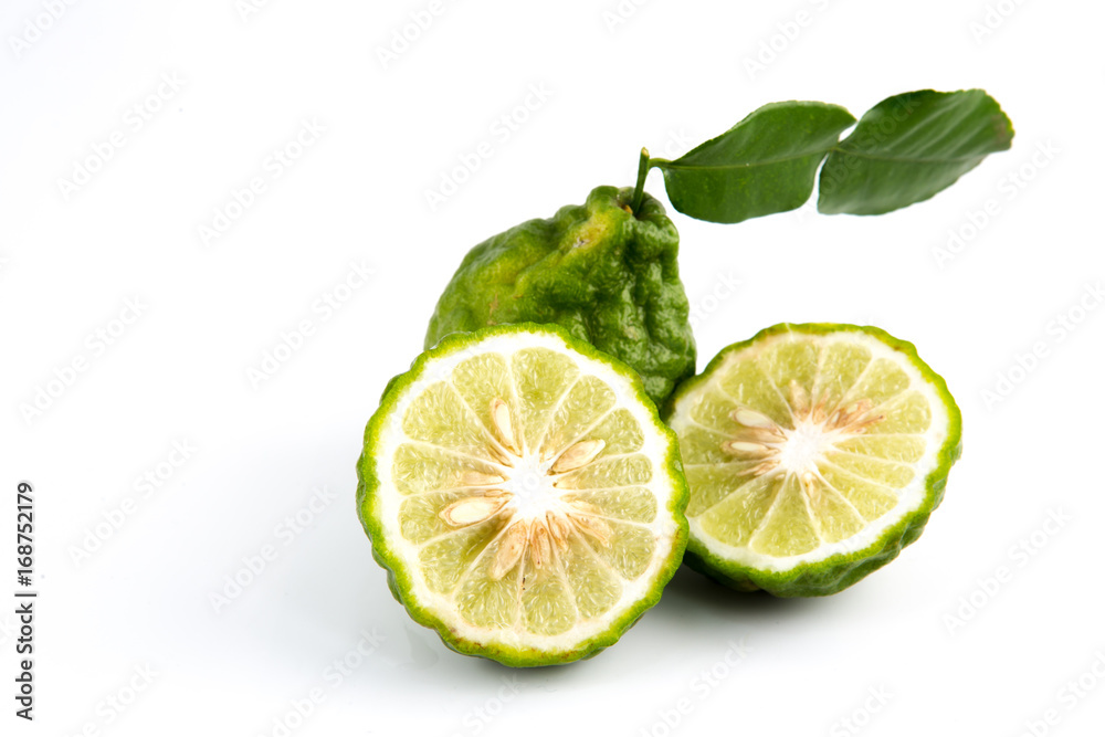 bergamot on the white background. bergamot on the white background.