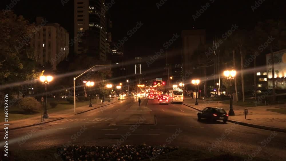 Time lapse in the avenue of the civic center of curitiba. Parana. July 2017 Time lapse in the avenue of the civic center of curitiba. Parana. July 2017