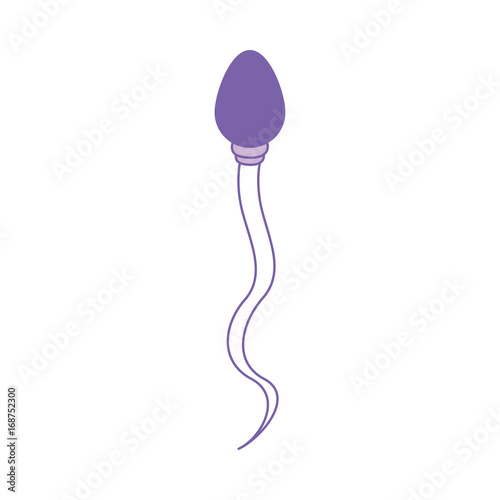 purple silhouette of front view spermatozoon