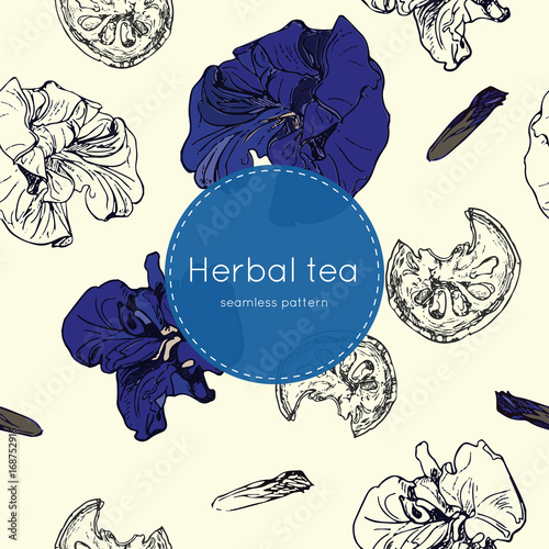 dried herbal thai tea , seamless pattern