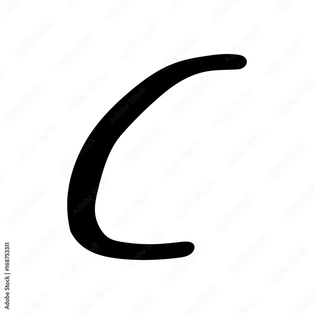 Capital letter C painted by brush isolated on white background Capital letter C painted by brush isolated on white background