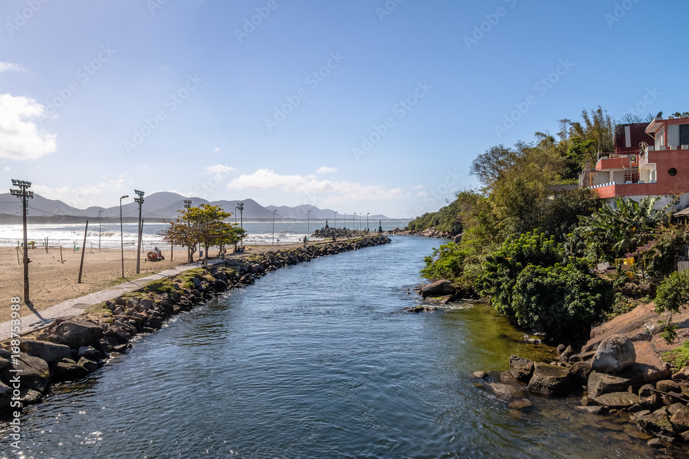 Canal at Barra da Lagoa area of Lagoa da Conceicao - Florianopolis, Santa Catarina, Brazil