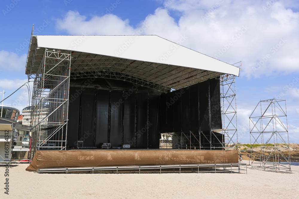 outdoor stage for concert in beach