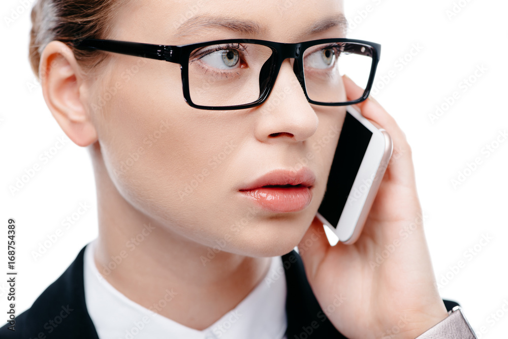 businesswoman using smartphone