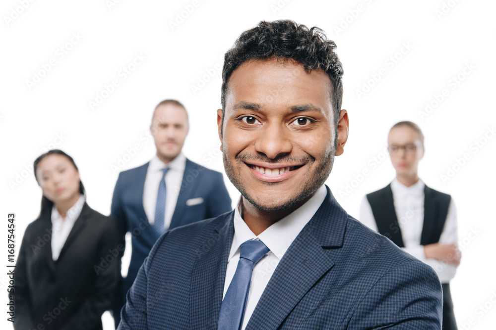 african american businessman with colleagues african american businessman with colleagues