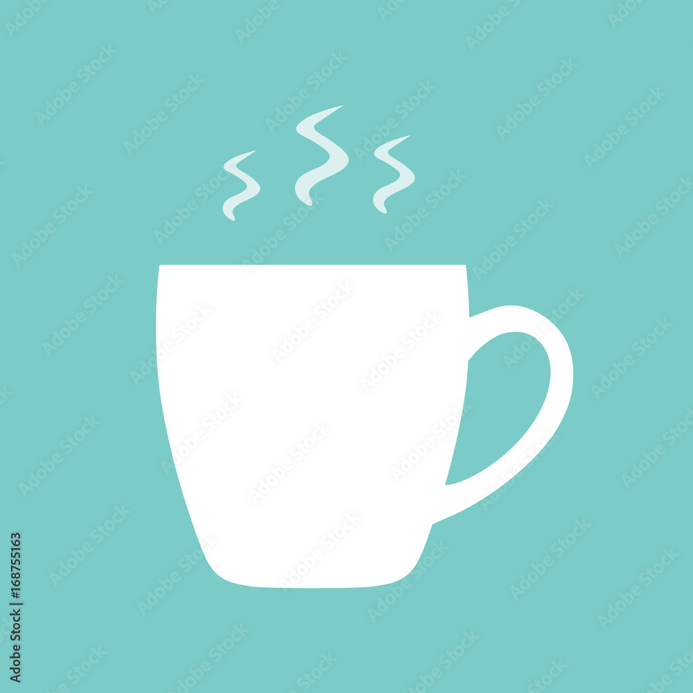 white cup with hot coffee or tea- vector illustration white cup with hot coffee or tea- vector illustration