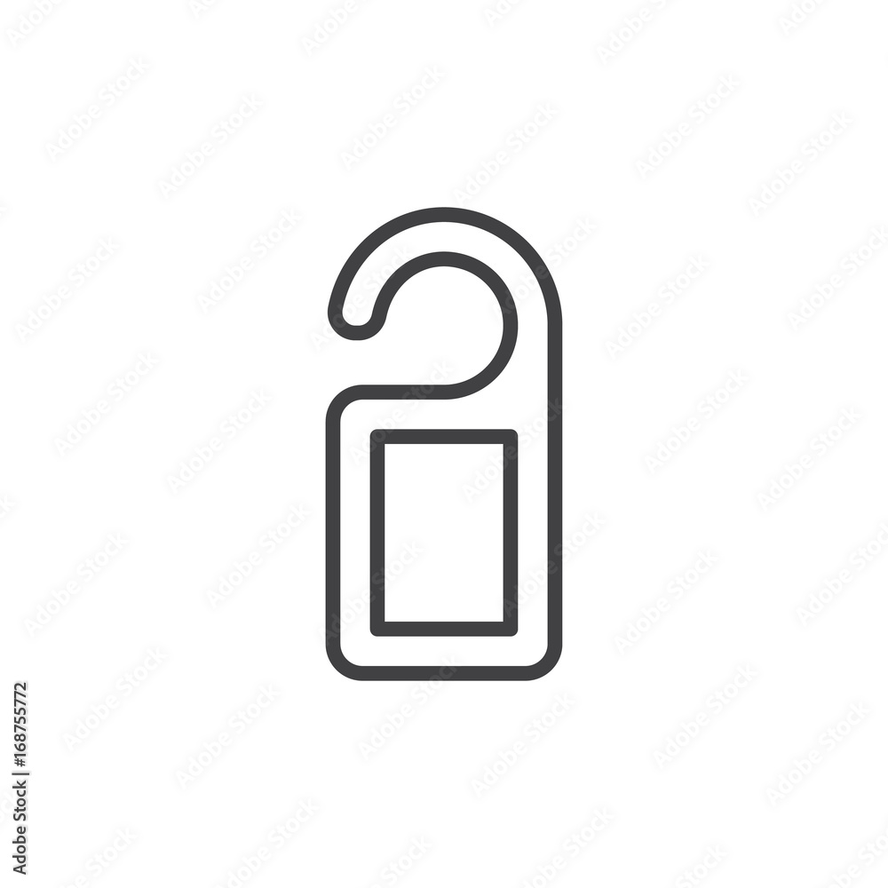 Door hanger line icon, outline vector sign, linear style pictogram isolated on white. Do not disturb symbol, logo illustration. Editable stroke. Pixel perfect vector graphics Door hanger line icon, outline vector sign, linear style pictogram isolated on white. Do not disturb symbol, logo illustration. Editable stroke. Pixel perfect vector graphics