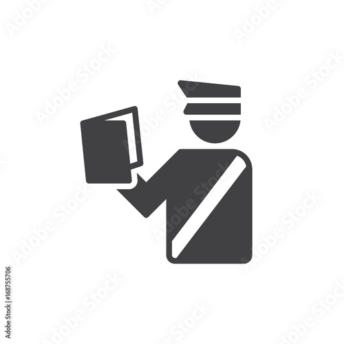Customs Officer icon vector, filled flat sign, solid pictogram isolated on white. Symbol, logo illustration. Pixel perfect vector graphics