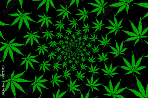 Green marijuana leaves - vector pattern , Cannabis plant background , 