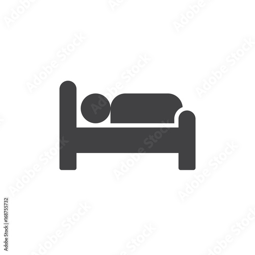 Hotel Bed icon vector, filled flat sign, solid pictogram isolated on white. Symbol, logo illustration. Pixel perfect vector graphics