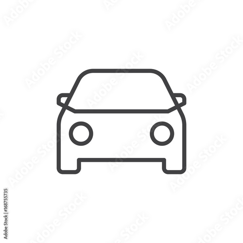 Car line icon, outline vector sign, linear style pictogram isolated on white. Vehicle symbol, logo illustration. Editable stroke. Pixel perfect vector graphics