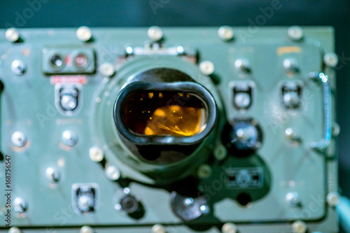 Vintage radar with Periscope inside the Submarine