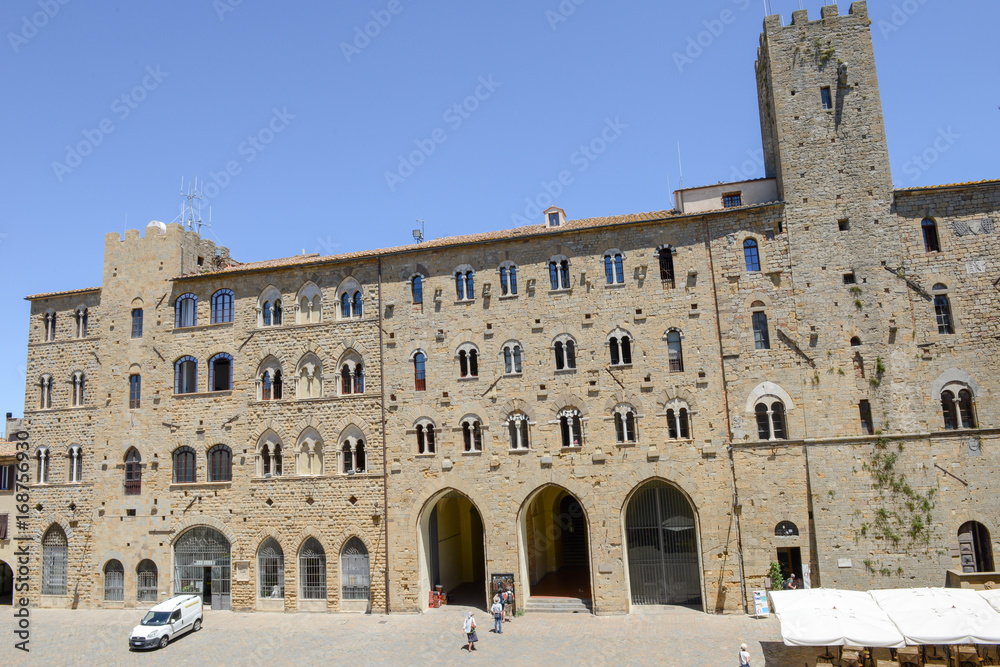 The old town of Volterra on Italy