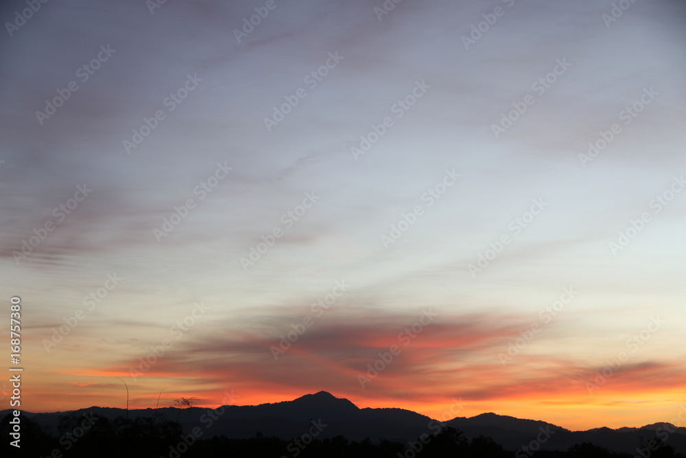 sky evening In tropical countries summer,Halloween day