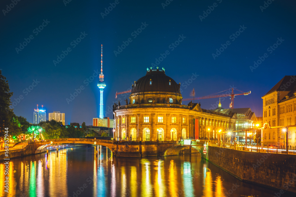 hdr picture of bode museum with spree river and tv-tower in the background