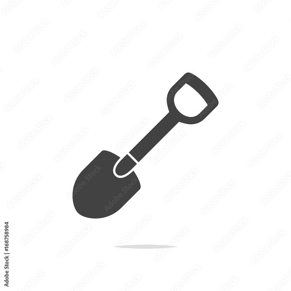 Shovel icon vector isolated