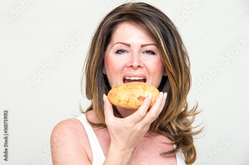 Woman with potatoes