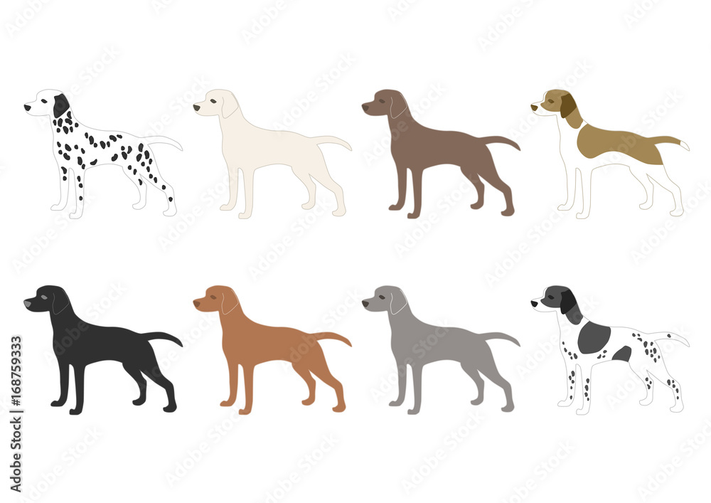 犬の種類のイラストセット