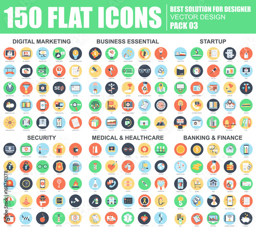 Flat web icons pack