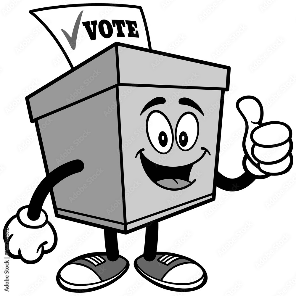 Ballot Box with Thumbs Up Illustration Ballot Box with Thumbs Up Illustration