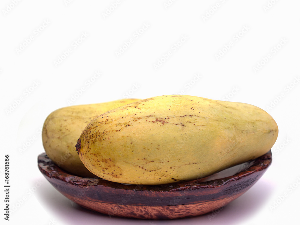 Mango fruit isolated white background..