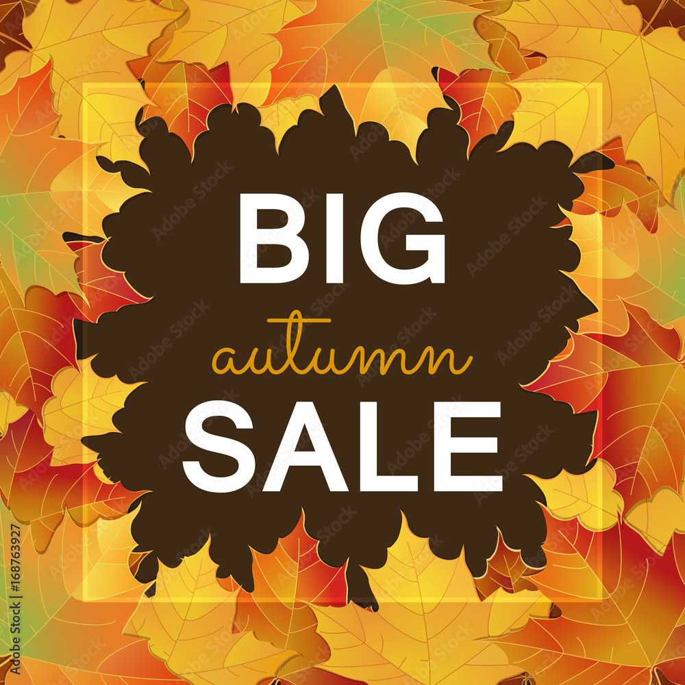 Big Autumn sale design. Big Autumn sale design.