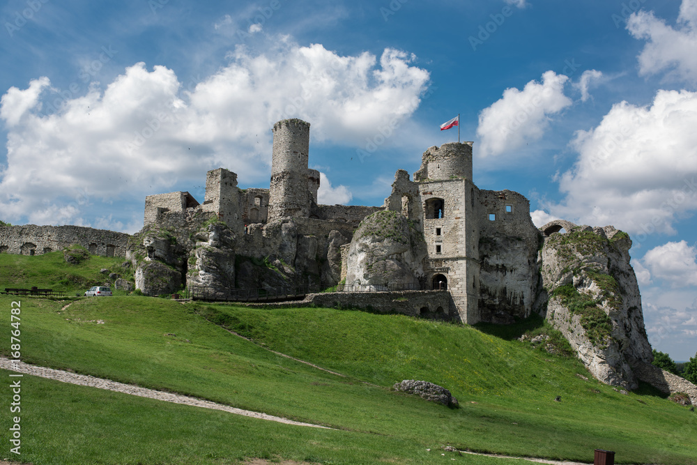 Photography of Ruins Ogrodzieniec Castle at sunny summer day. Poland Ogrodzieniec city Photography of Ruins Ogrodzieniec Castle at sunny summer day. Poland Ogrodzieniec city