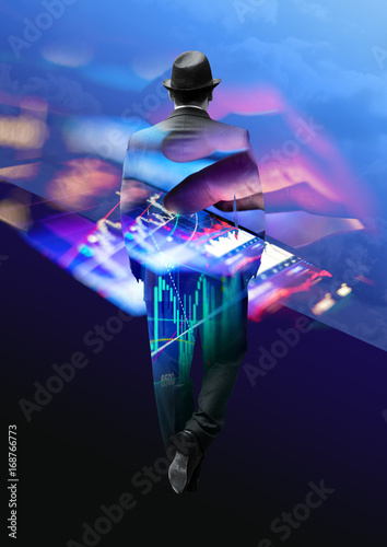 Fotografie Double Exposure Business Concept