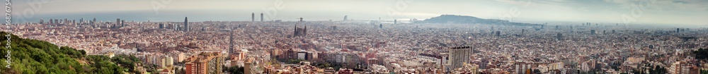 panorama view of Barcelona city