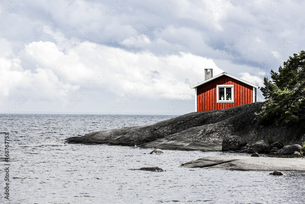 Rotes Haus an der Ostseeküste