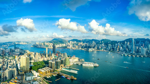 Photography Panorama of Hong Kong City skyline