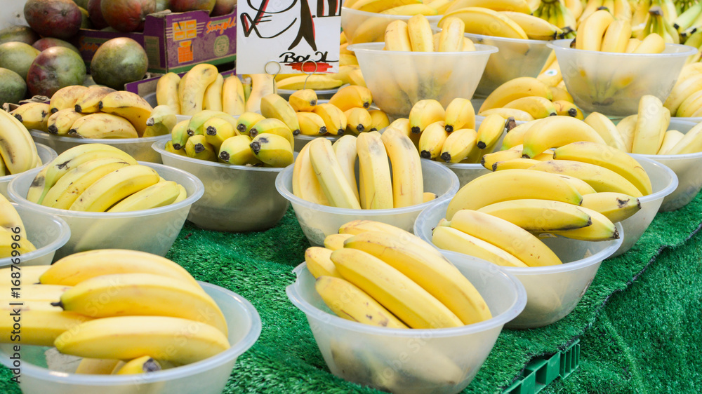 fresh fruit with yellow bananas