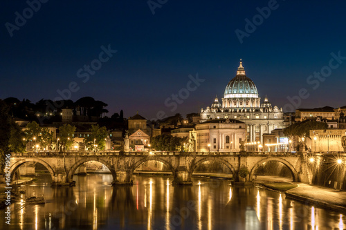 View of Rome by night with the Vatican and St Peter's basilica © Olivier