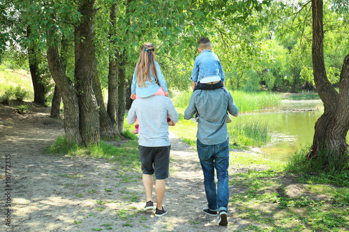 Gay couple with children wa...