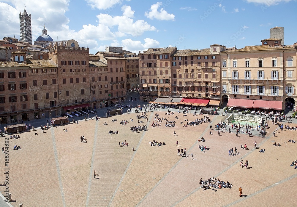 Fototapeta premium Piazza del Campo, Siena, Tuscany, Italy