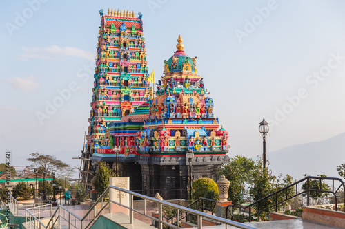 Hindu temple with colorful decoration in the area of Siddhesvara Dhaam in Namchi. Sikkim, India. photo