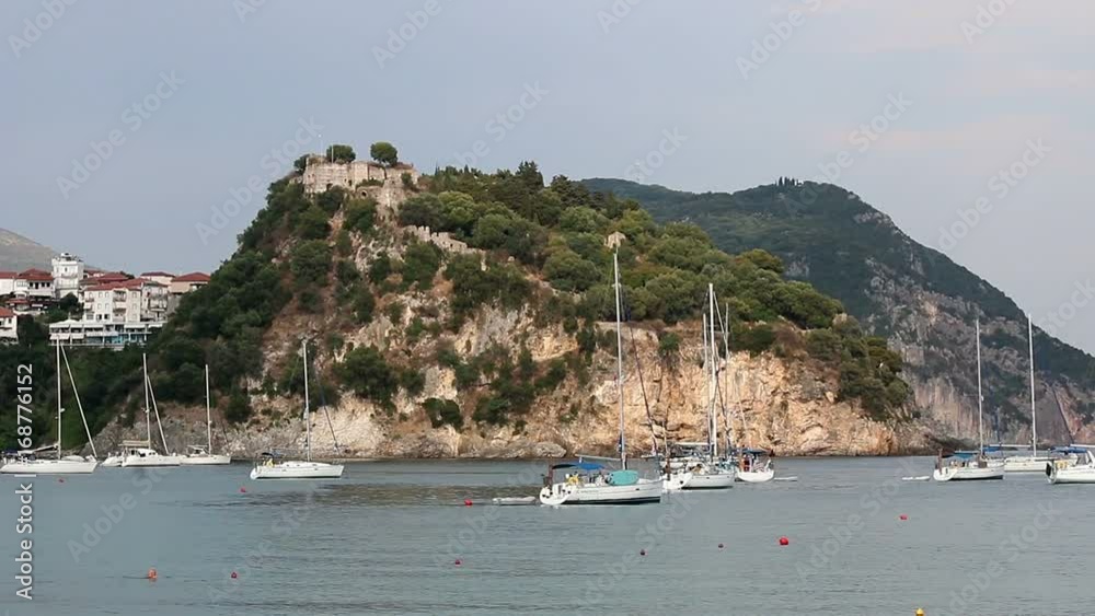 old fortress on hill Parga Greece old fortress on hill Parga Greece