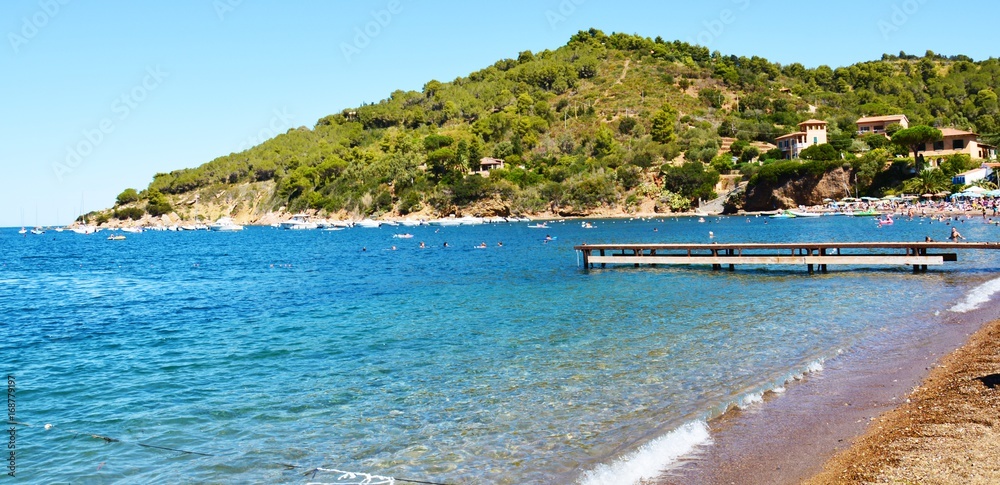 Sea landscape in Bagnaia town, Portoferraio, Elba island
