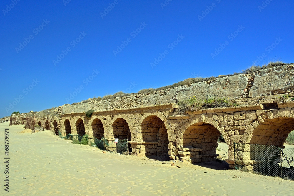 Aqueduct used by the romans to bring water to Cesarea, Israel