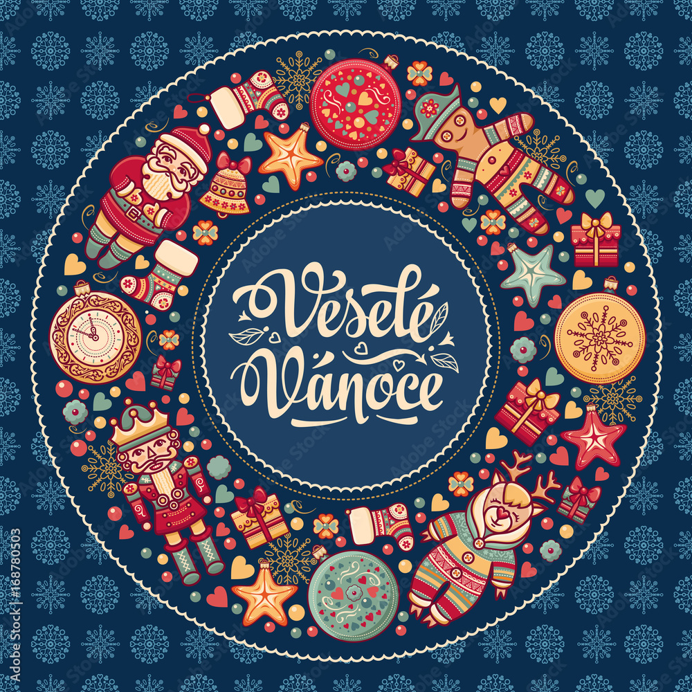 Vesele vanoce -  greeting cards. Xmas in the Czech Republic. 