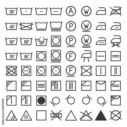 Laundry and Washing Icon Set. Vector