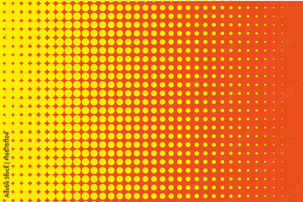 Comic pattern. Halftone background. Orange-yellow color. Dotted retro backdrop